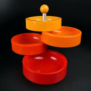 Serviteur apéritif vintage collector EMSA à 4 plateaux rotatifs 70 (dos)