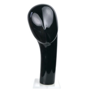 Marotte noire design sur socle Plexiglas Style Brancusi (face)