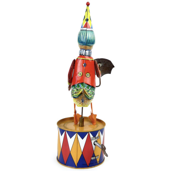 Canard clown mécanique vintage des années 70/80 Tucher Walther RFA (dos)