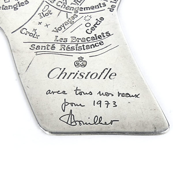 Main divinatoire et astrologique en métal argentée Christofle 1973 (détail)