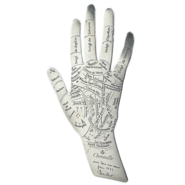 Main divinatoire et astrologique en métal argentée Christofle 1973 (3/4)