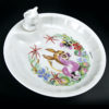 Petite assiette chauffante ancienne en porcelaine de Limoges (dessus 3/4)