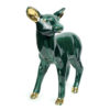 Faon biche en céramique verte et dorée des années 60 (3/4)