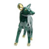 Faon biche en céramique verte et dorée des années 60 (profil)