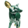 Faon biche en céramique verte et dorée des années 60 (détail)