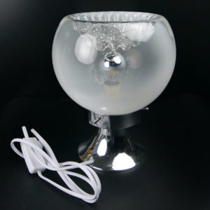 Lampe Pop vintage 70 en verre de Murano et acier Space Age (face)