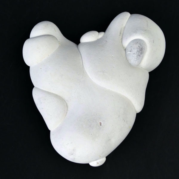 Pierre des Fées Marocaine blanche sur socle métallique noir Fairy Stone (face)