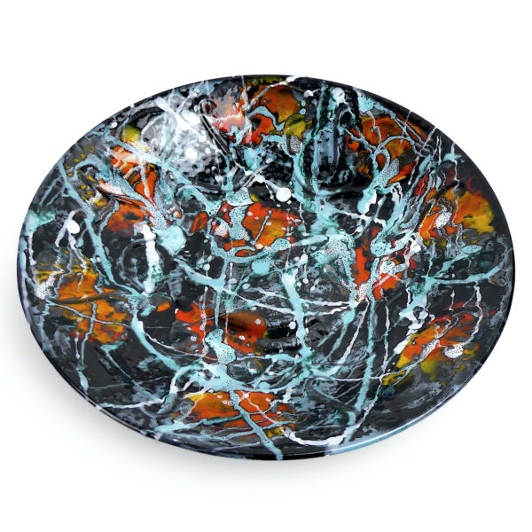 Plat moderniste Dripping Poët-Laval dans le style de Jackson Pollock (desssus 3/4)