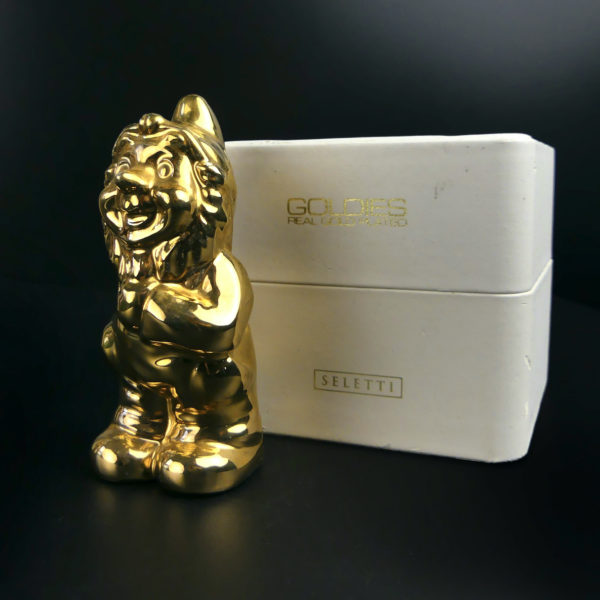 Nain de jardin Seletti en porcelaine fine plaqué or Goldies (coffret)