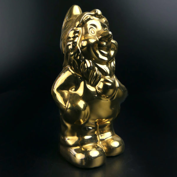 Nain de jardin Seletti en porcelaine fine plaqué or Goldies (3/4)