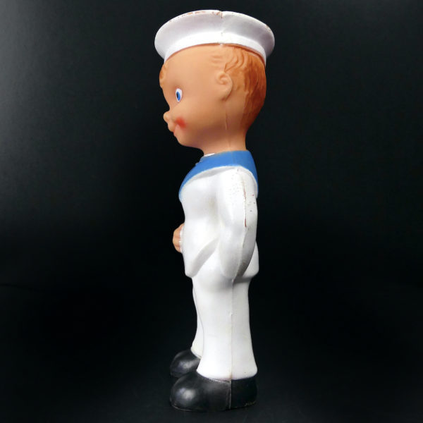 Petit matelot Delacoste blanc vintage en caoutchouc 70 (profil)