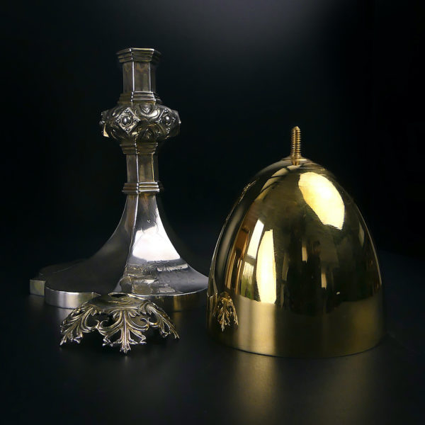 Calice néogothique anglais rare en argent sterling 1900 Angleterre (démonté)