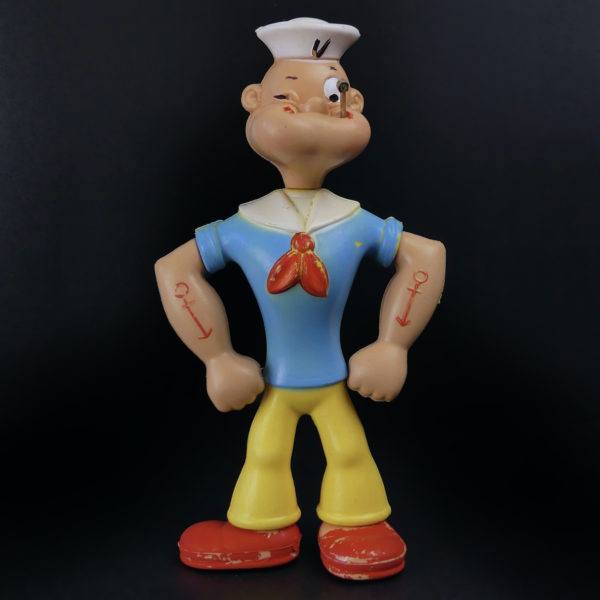 Jouet Popeye The Sailor Man articulé collector en plastique peint USA Mi-XXe (face)