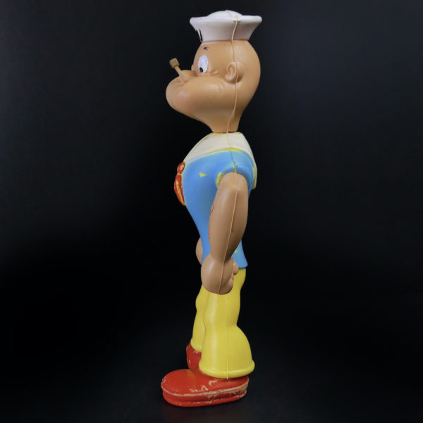 Jouet Popeye The Sailor Man articulé collector en plastique peint USA Mi-XXe (profil)