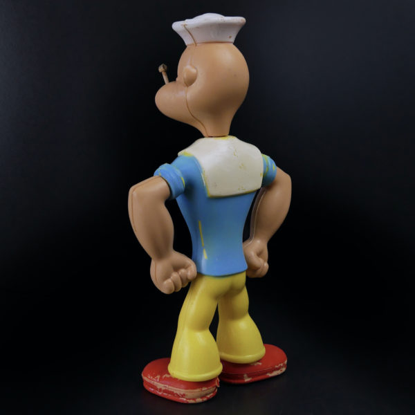 Jouet Popeye The Sailor Man articulé collector en plastique peint USA Mi-XXe (3/4 dos)