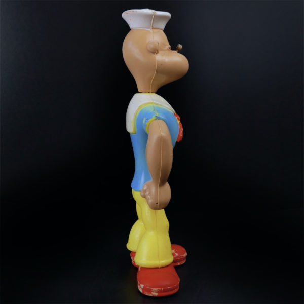 Jouet Popeye The Sailor Man articulé collector en plastique peint USA Mi-XXe (profil)