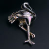 Broche pendentif ibis en nacre d'ormeau et argent Bijou fantaisie (dessous 3/4)