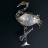 Broche pendentif ibis en nacre d'ormeau et argent Bijou fantaisie (dos)