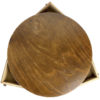 Travailleuse ronde tripode vintage en bois et pieds en laiton Mobilier 50 (dessus)