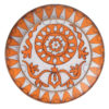 Pot à thé orange et blanc en cloisonné signé Fabienne Jouvin (dessus)