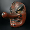 Masque Tengu ancien en laque sèche Théâtre nô Japon Ère Shōwa (3/4)