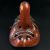 Masque Tengu ancien en laque sèche Théâtre nô Japon Ère Shōwa (dessous)