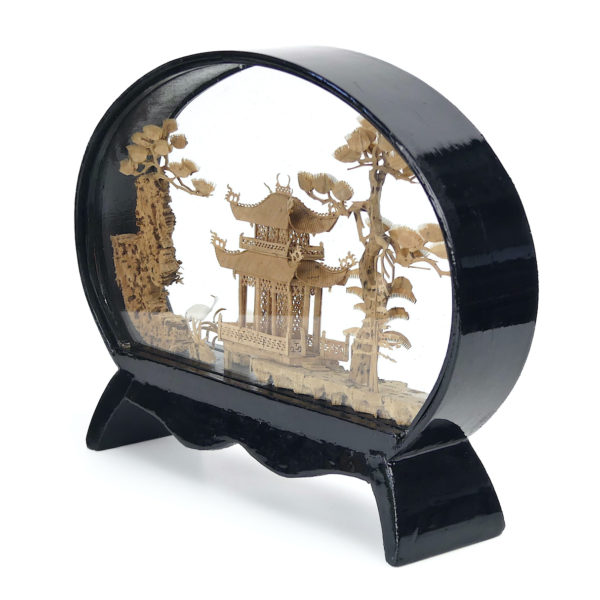 Diorama chinois vintage en balsa et liège Artisanat chinois (3/4)