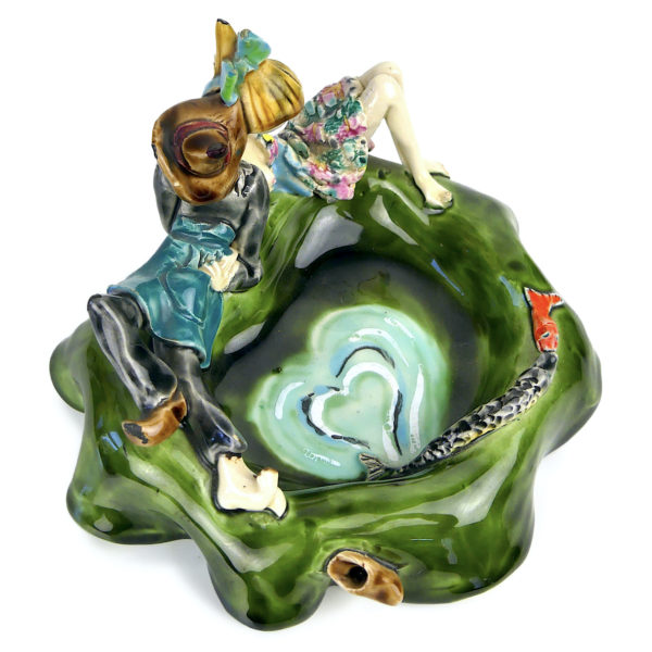 Vide-poches érotique vintage en céramique Frenehard 1965 Malicorne (dessus)