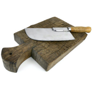 Grande planche à découper et feuille de boucher anciennes France (3/4)