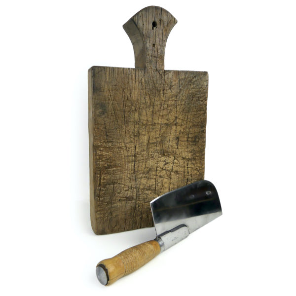 Grande planche à découper et feuille de boucher anciennes France (3/4)