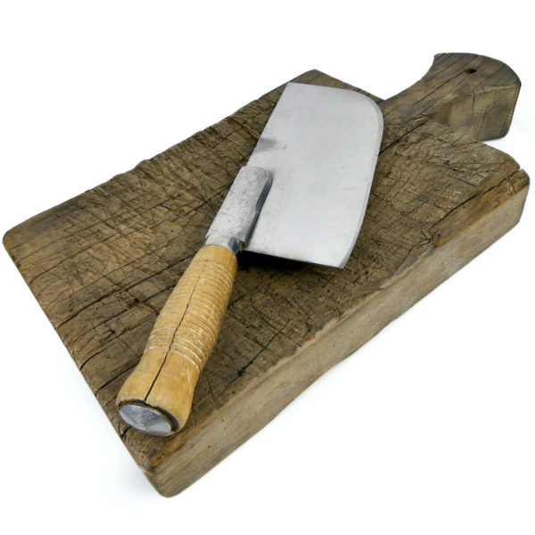 Grande planche à découper et feuille de boucher anciennes France (3/4)