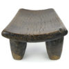 Tabouret Lobi ancien en bois massif Mobilier ethnique Burkina Faso (dessus profil)