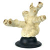Pied de corail blanc ancien sur socle en bois tourné noir (3/4)
