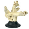 Pied de corail blanc ancien sur socle en bois tourné noir (3/4)