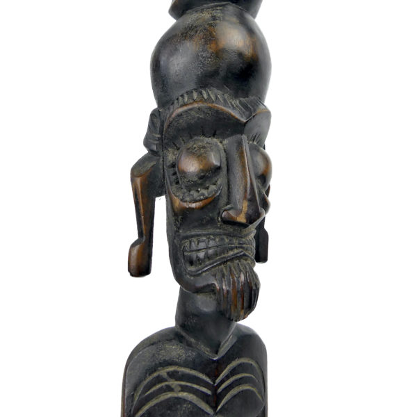 Moaï Kavakava Manu en bois brun foncé Mi-XXe Rapa Nui Île de Pâques (3/4)