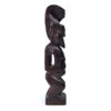 3 petits Teko Teko Maoris anciens sculptés en bois brun et pāua (T2)