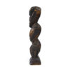 3 petits Teko Teko Maoris anciens sculptés en bois brun et pāua (T3)