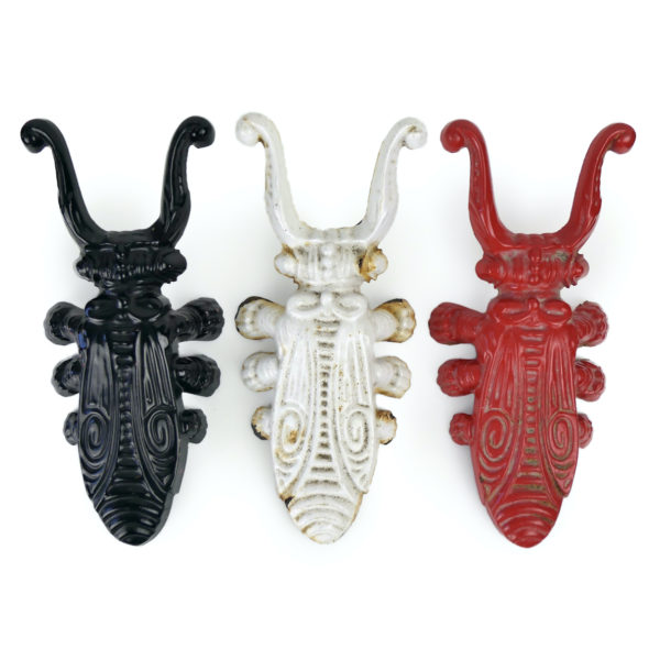 3 tires-bottes scarabées anciens en fonte France Déco rétro (dessus)