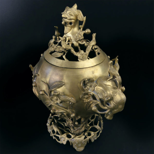 Brûleur d'encens vietnamien de la fin XIXe Encensoir Brûle-parfum Indochine (dessus 3/4)