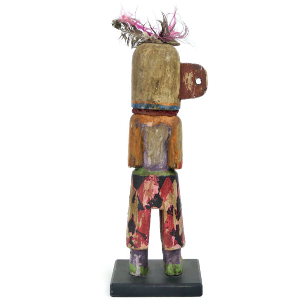 Poupée Kachina à oreille percée et petit bec en bois léger Hopi USA (dos)
