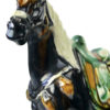 Petit cheval noir style Tang en céramique émaillée chinoise (détail)