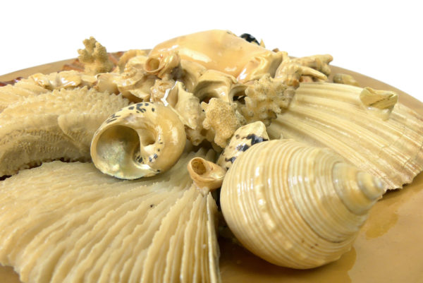Grande assiette de coquillages Assiette murale de collection Italie Mi-XXe (détail)