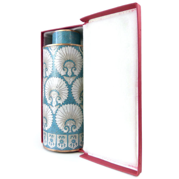 Pot long cloisonné éventails turkmen bleu et blanc Fabienne Jouvin Paris (coffret)