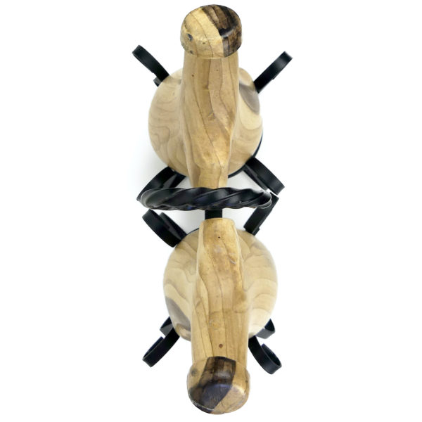 Ménagère huile et vinaigre Vallauris Grandjean Jourdan en porcelaine faux bois (dessus)