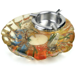 Inclusion Bord de mer coquillages crabes et étoile de mer des années 60 (3/4)