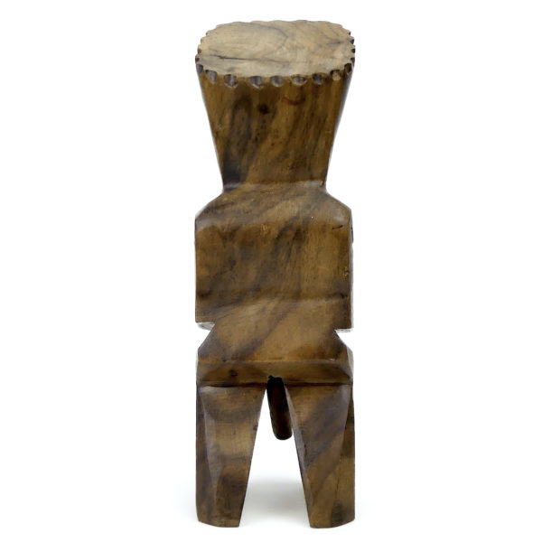 Petit tiki polynésien ancien en bois précieux à belle patine brune (dos)