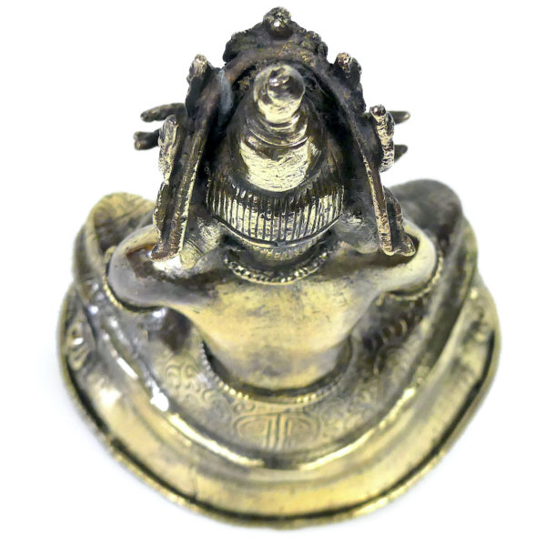 Statuette Vajradhara en laiton et cuivre Idole religieuse hindoue tibétaine (dessus dos)