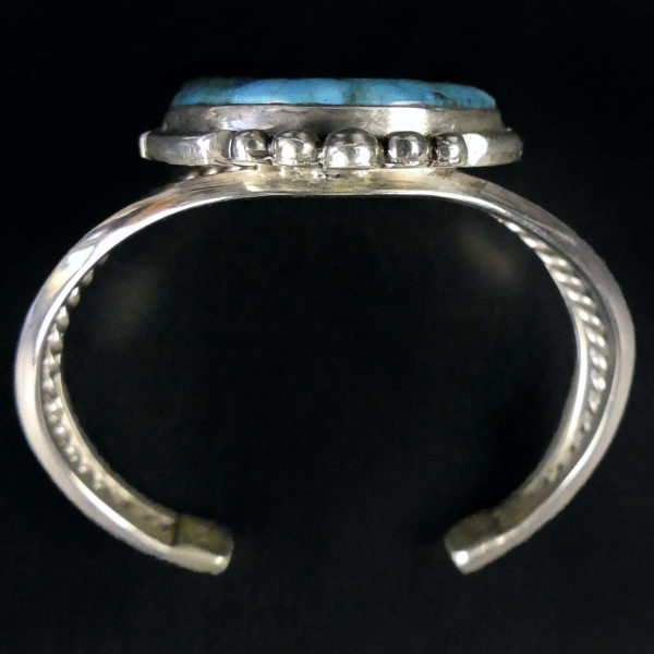 Grand bracelet Navajo turquoise et argent Bijou fabriqué à la main Arizona (profil)