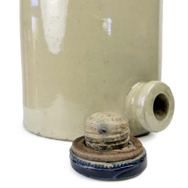 Grande bonbonne ancienne anglaise XIXe en grès vernissé Weaver & Co Plumstead (détail)