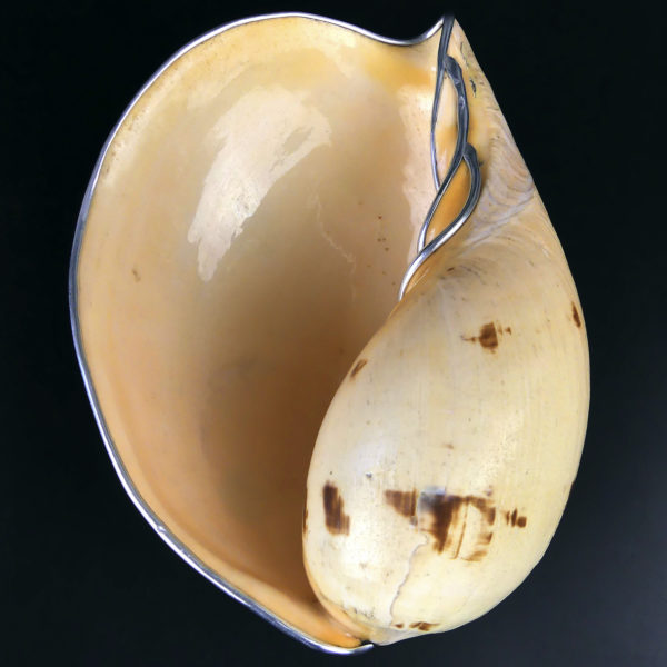 Grande coupe Melo Amphora sur 4 pieds ronds en aluminium Orfèvrerie (dessus)